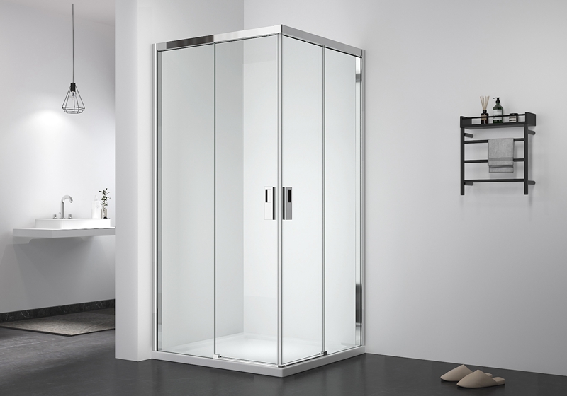 EX-807 8mm skleněný čtvercový posuvný sprchový kout s měkkým zavíráním